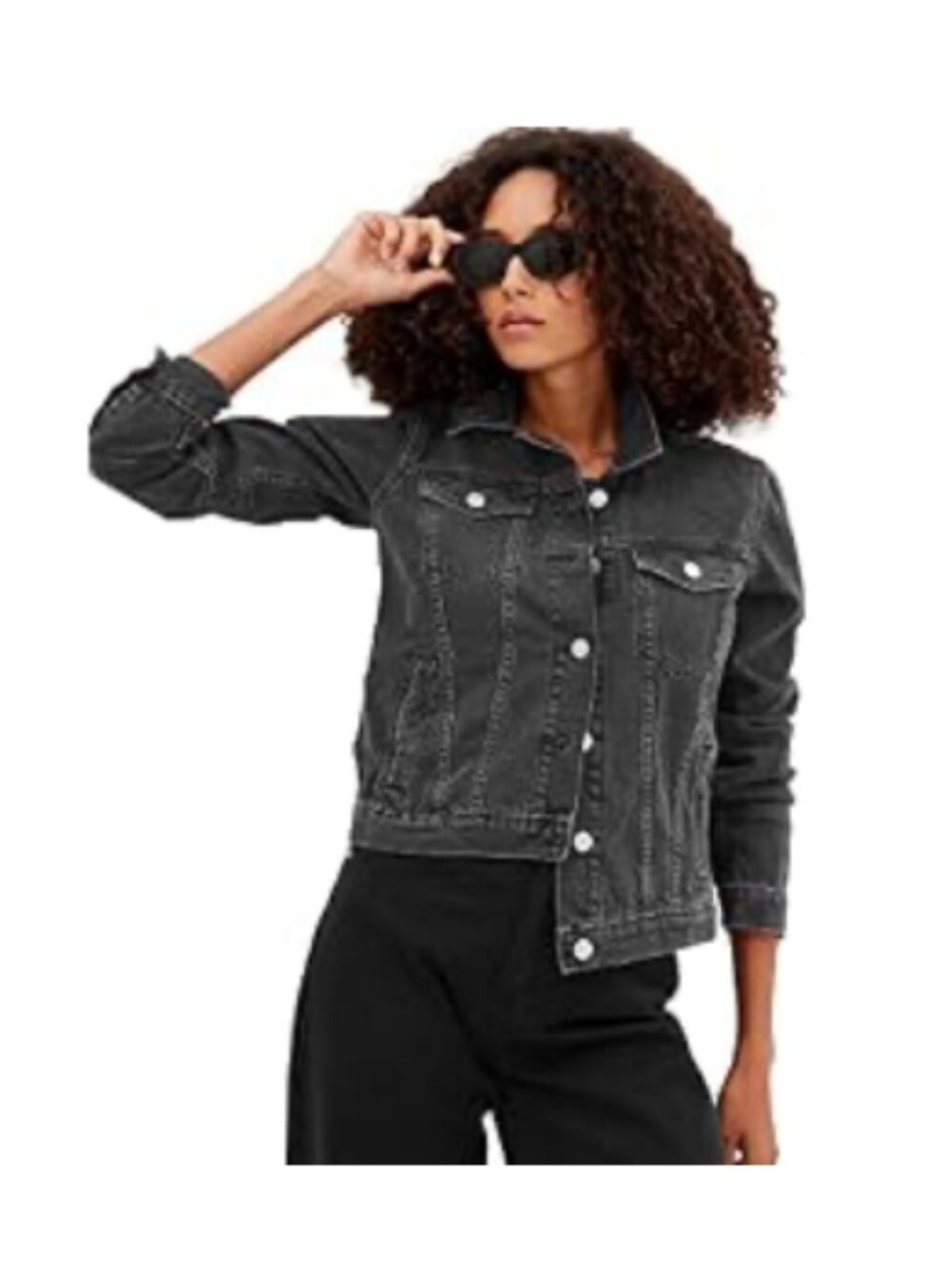 GAP Icon Denim Jacket, Washed Black, S